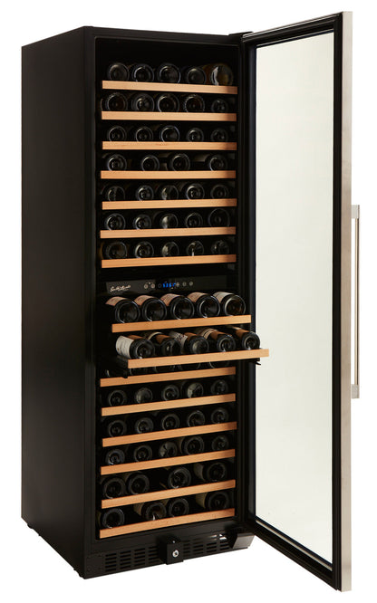 Smith & Hanks 166 Bottle Premium Dual Zone Stainless Steel Wine Refrigerator