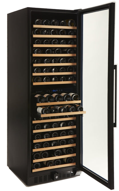 Smith & Hanks 166 Bottle Black Stainless Dual Zone Wine Fridge