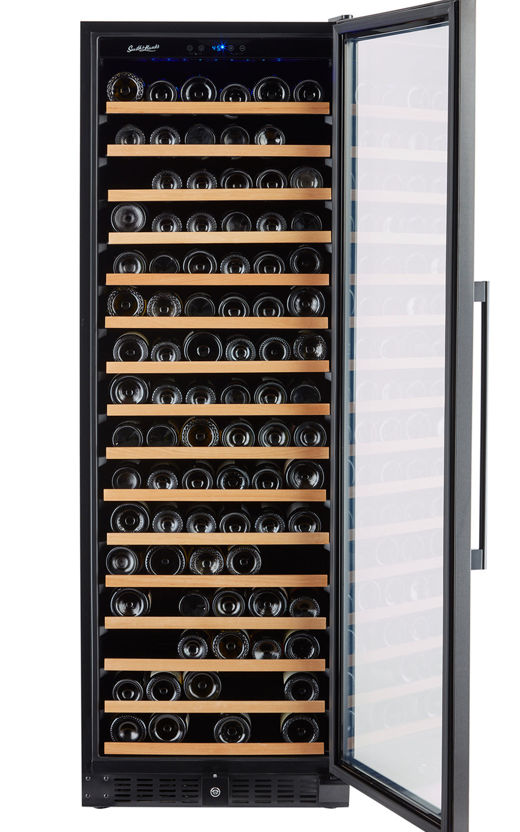 Smith & Hanks 166 Bottle Black Stainless Single Zone Wine Fridge