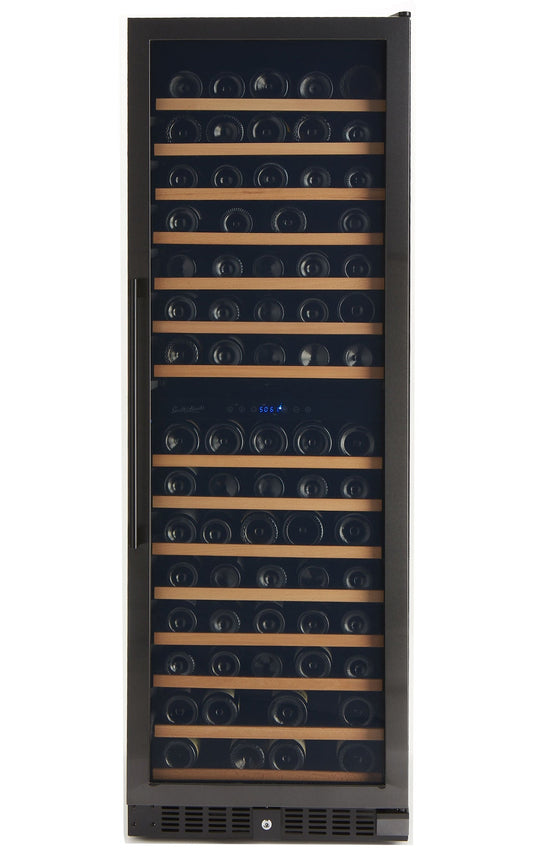 Smith & Hanks 166 Bottle Black Stainless Dual Zone Wine Fridge