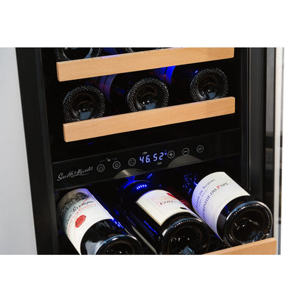 Smith & Hanks 32 Bottle Stainless Steel Door Trim Dual Zone Wine Cooler