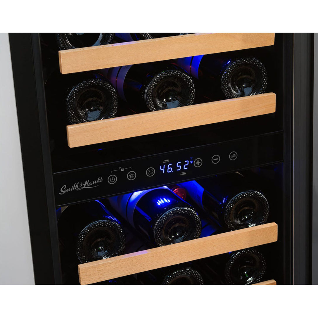 Smith & Hanks 32 Bottle Stainless Steel Door Trim Dual Zone Wine Cooler