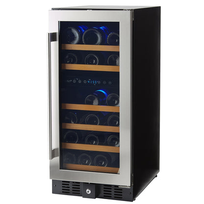 Smith & Hanks 32 Bottle Premium Dual Zone Under Counter Wine Cooler