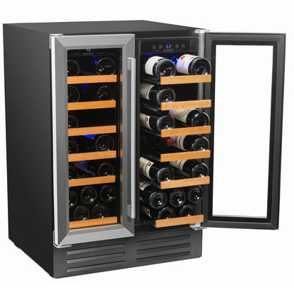 Smith & Hanks 40 Bottle Dual Zone Stainless Steel Door Trim Wine Cooler