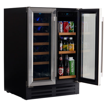 Smith & Hanks Dual Zone Stainless Steel Under Counter Wine and Beverage Cooler