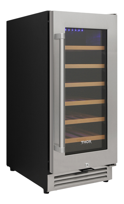 Thor Kitchen 15-Inch Single Zone Wine Cooler, 33 Wine Bottle Capacity