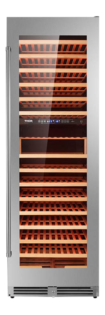 Thor Kitchen 24 Inch Dual Zone Wine Cooler, 162 Wine Bottle Capacity