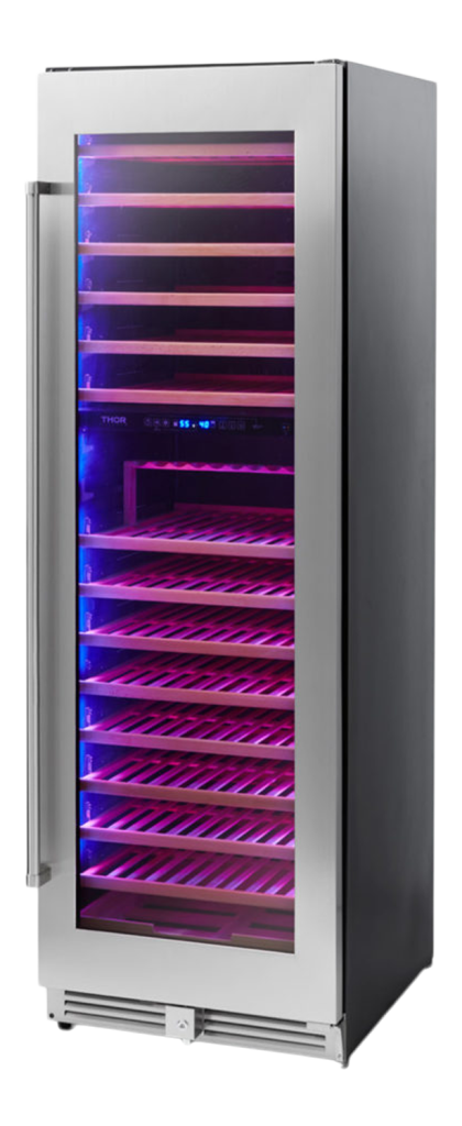 Thor Kitchen 24 Inch Dual Zone Wine Cooler, 162 Wine Bottle Capacity