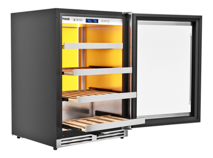 Thor Kitchen 24-Inch Single Zone Wine Cooler, 45 Wine Bottle Capacity