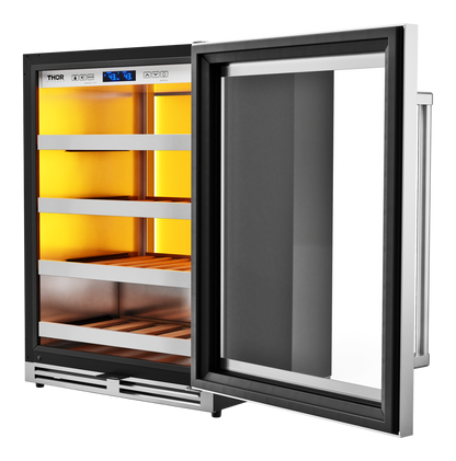 Thor Kitchen 24-Inch Single Zone Wine Cooler, 45 Wine Bottle Capacity