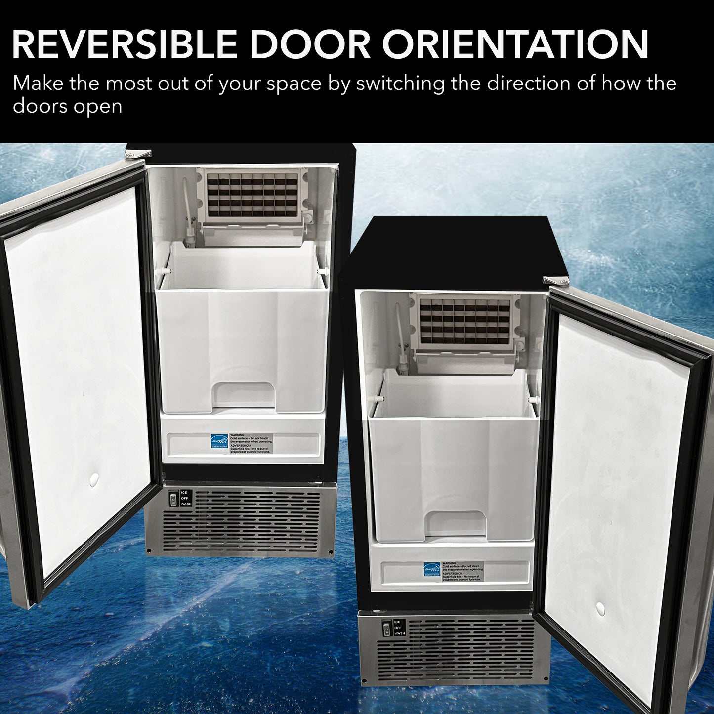 Whynter 15" Built-In Ice Maker 80lb capacity Clear Ice Cube with NSF Inline Water Filter