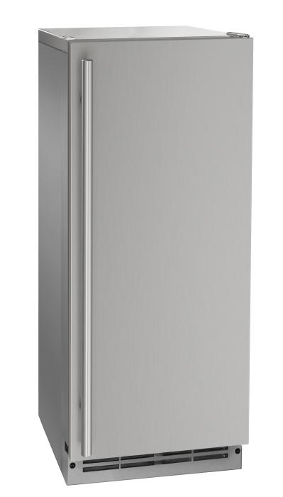 U-Line Outdoor Nugget Ice Machine 15" Pump, 20 Minute Clean Cycle, Reversible Pin Hinge Stainless  Solid 115v