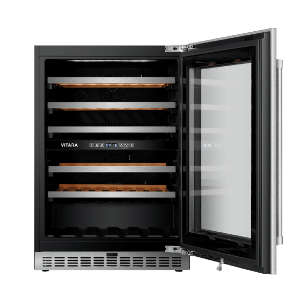 Vitara 24 Inch Width Dual Zone 52 Bottle Built in Wine Cooler  - Panel Ready VBWC5202D