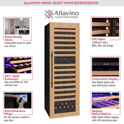 Allavino 101 Bottle Dual Zone Panel Ready Wine Refrigerator