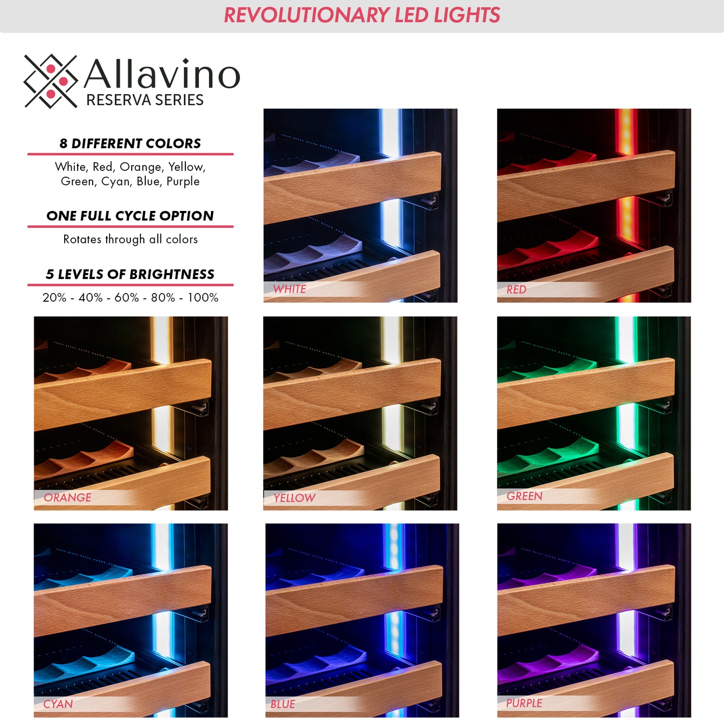 Allvaino 119 Bottle 55-Inch Tall Single Zone Left Hinge Stainless Steel Wine Refrigerator