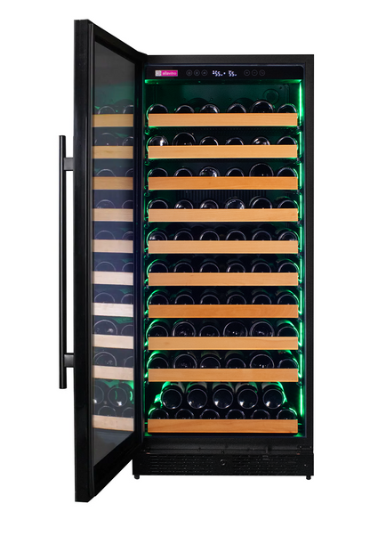 Allavino Reserva Series 119 Bottle 55" Tall Single Zone Left Hinge Black Glass Wine Refrigerator