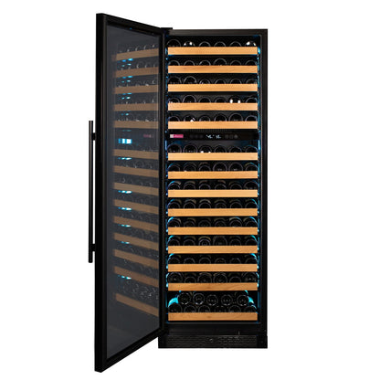 Allavino Reserva Series 154 Bottle 71" Tall Dual Zone Left Hinge Black Glass Door Wine Refrigerator