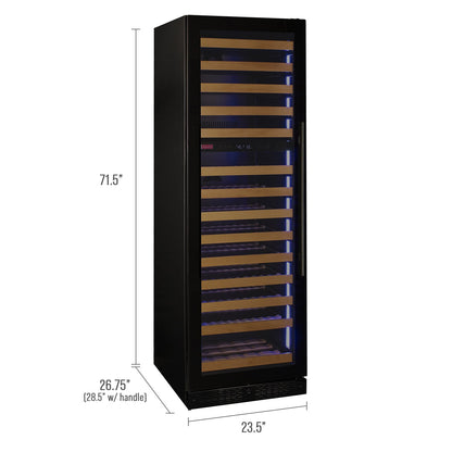 Allavino Reserva Series 154 Bottle 71" Tall Dual Zone Left Hinge Black Glass Door Wine Refrigerator