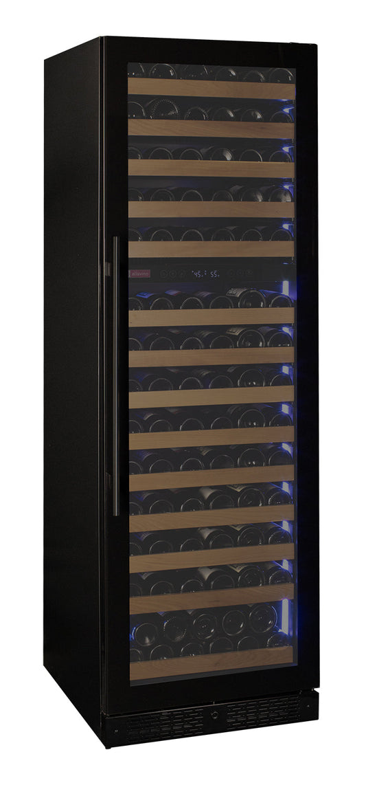 Allavino Reserva Series 154 Bottle 71" Tall Dual Zone Right Hinge Black Glass Door Wine Refrigerator