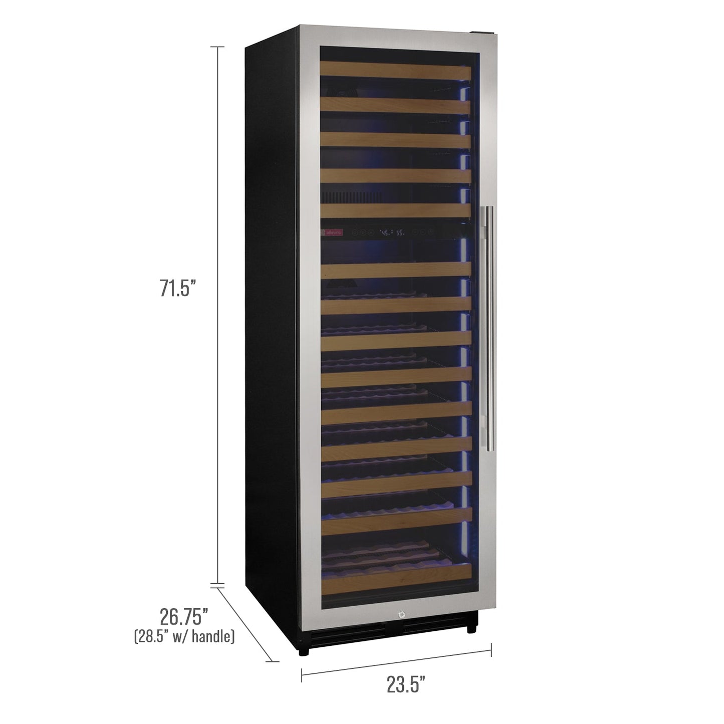 Allavino Reserva Series 154 Bottle 71" Tall Dual Zone Left Hinge Stainless Steel Wine Refrigerator