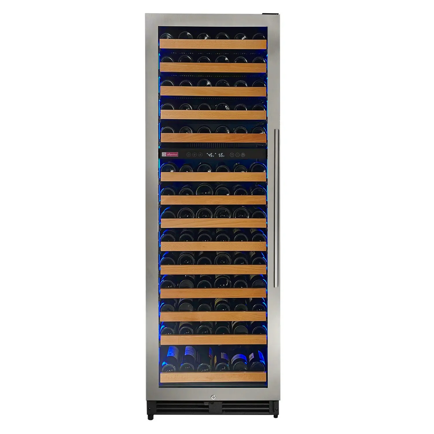 Allavino Reserva Series 154 Bottle 71" Tall Dual Zone Left Hinge Stainless Steel Wine Refrigerator