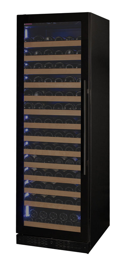 Allavino Reserva Series 163 Bottle 71" Tall Single Zone Left Hinge Black Glass Door Wine Refrigerator