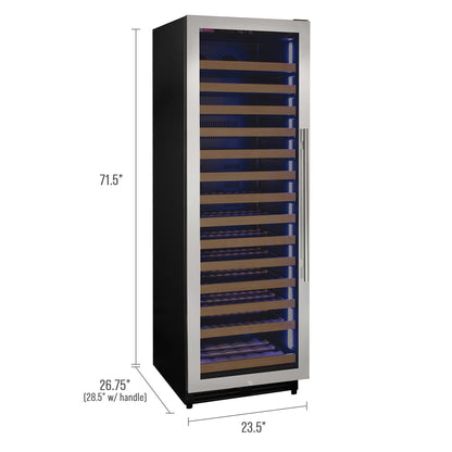 Allavino Reserva Series 163 Bottle 71" Tall Single Zone Left Hinge Stainless Steel Wine Refrigerator