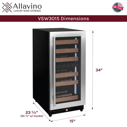 Allavino 15" Wide Reserva Series 30 Bottle Wine Refrigerator