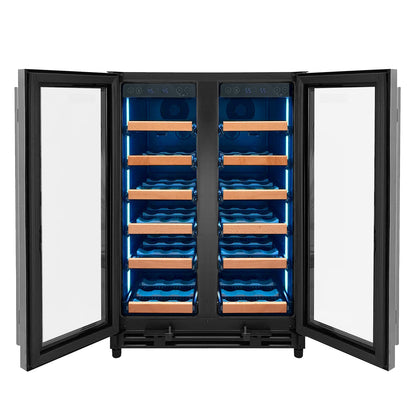 Allavino Reserva Series 36 Bottle Dual Zone Wine Refrigerator with Stainless Steel French Doors