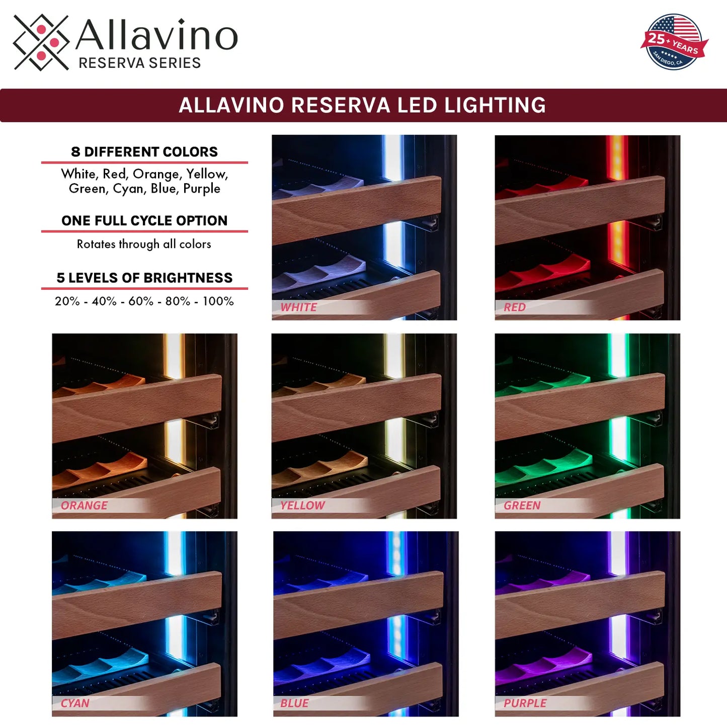 Allavino Reserva Series 102 Bottle Four Zone Undercounter Wine Refrigerator Cooler with Panel Ready Overlay Doors - Side-by-Side