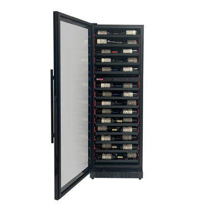 Allavino Reserva Series 67 Bottle 71" Tall Dual Zone Left Hinge Black Shallow Wine Refrigerator Console