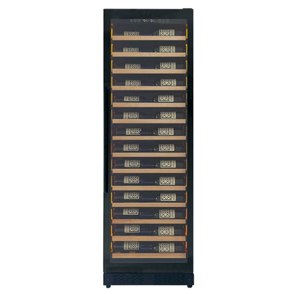 Allavino Reserva Series 67 Bottle 71" Tall Single Zone Right Hinge Black Shallow Wine Refrigerator with Wood Front Shelves