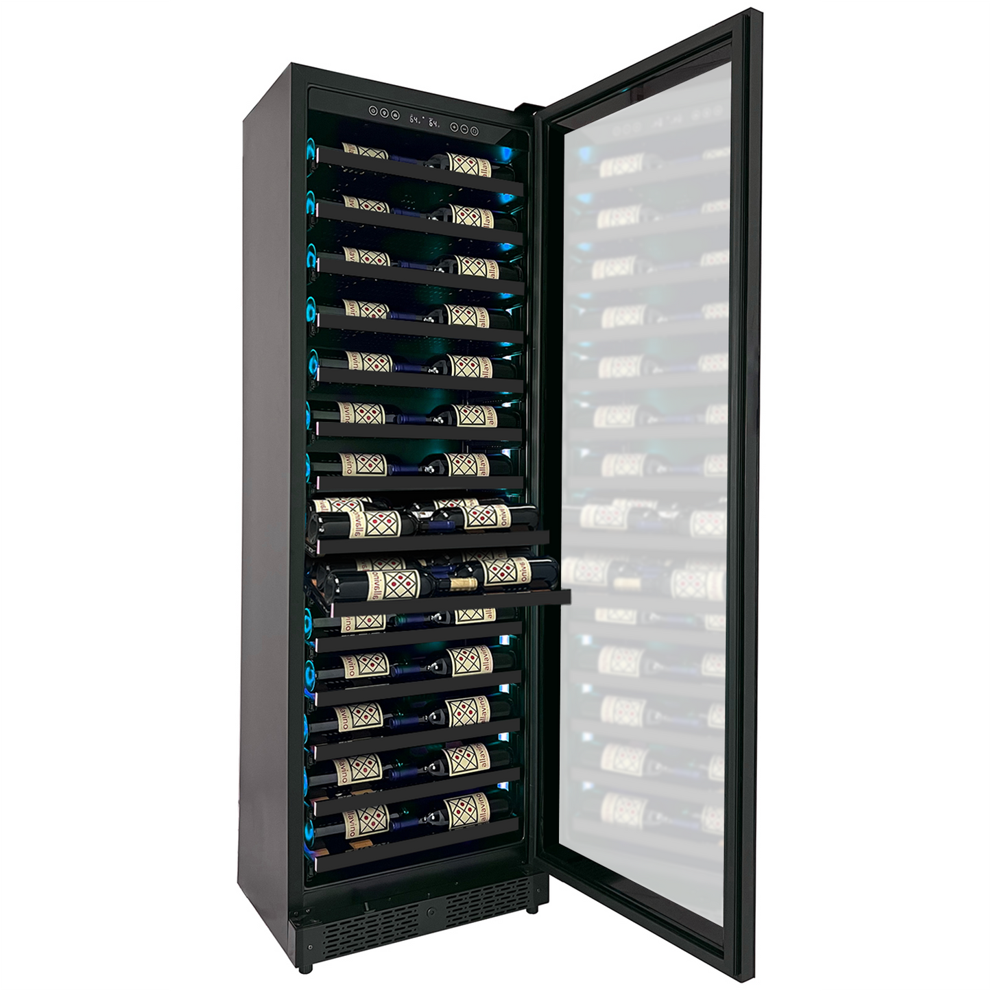 Allavino Reserva Series 67 Bottle 71" Tall Single Zone Right Hinge Black Shallow Wine Refrigerator Console