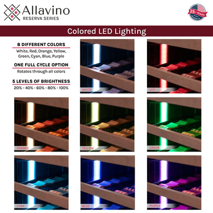 Allavino Reserva Series 67 Bottle 71" Tall Single Zone Right Hinge Panel Ready Overlay Shallow Wine Refrigerator with Wood Front Shelves