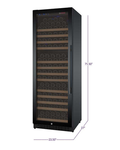 Allavino 24" Wide FlexCount II Tru-Vino 177 Bottle Single Zone Black Left Hinge Wine Refrigerator