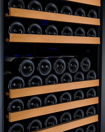 Allavino FlexCount Series 344 Bottle Four Zone Tall Side-by-Side Wine Refrigerators with Black Doors