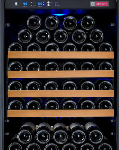 Allavino FlexCount Series 344 Bottle Four Zone Tall Side-by-Side Wine Refrigerators with Black Doors