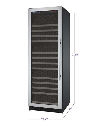 Allavino 24" Wide FlexCount II Tru-Vino 177 Bottle Single Zone Stainless Steel Left Hinge Wine Refrigerator