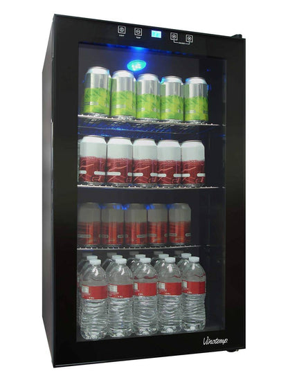 Vinotemp 34 Bottle Touchscreen Wine Cooler, Black