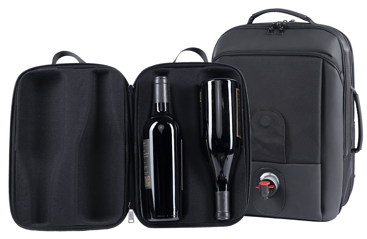 VinGardeValise VinXplorer Backpack with Vin2Go Case and 1500ml pouch - Black