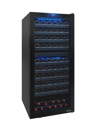 Vinotemp 110 Bottle Dual-Zone Wine Cooler, Black