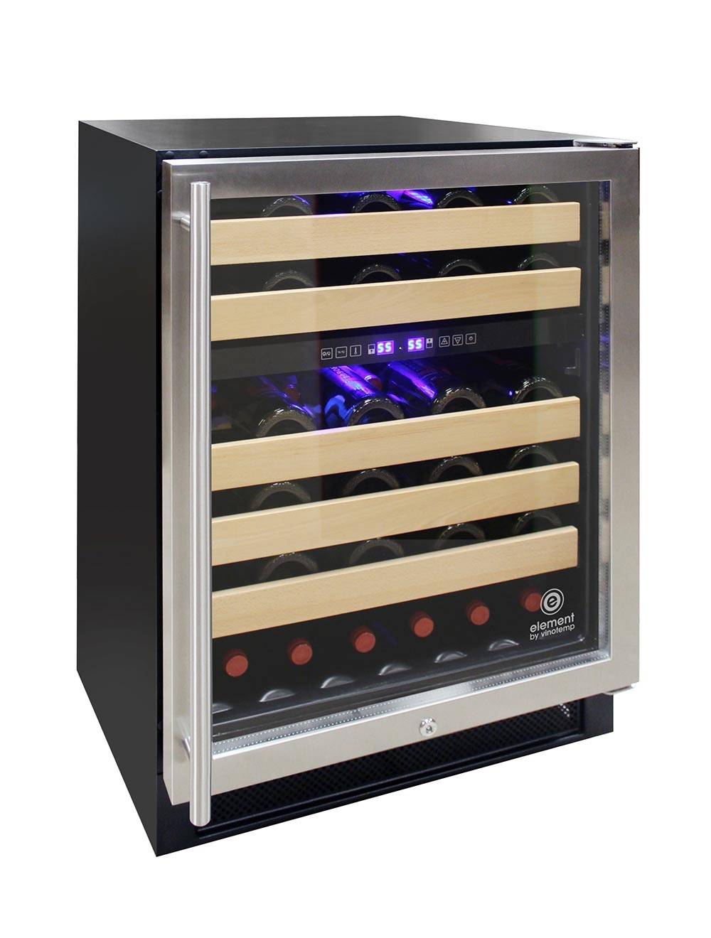 Vinotemp 46 Bottle Wine Cooler, Stainless