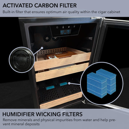 Whynter CHC-421HC 650-Count 4.2 cu.ft. Electric Cigar Cabinet Cooler and Humidor with Humidity Temperature Control Cooling & Heating and Spanish Cedar Shelves