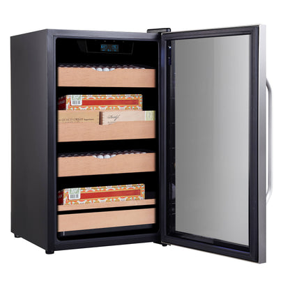 Whynter CHC-421HC 650-Count 4.2 cu.ft. Electric Cigar Cabinet Cooler and Humidor with Humidity Temperature Control Cooling & Heating and Spanish Cedar Shelves