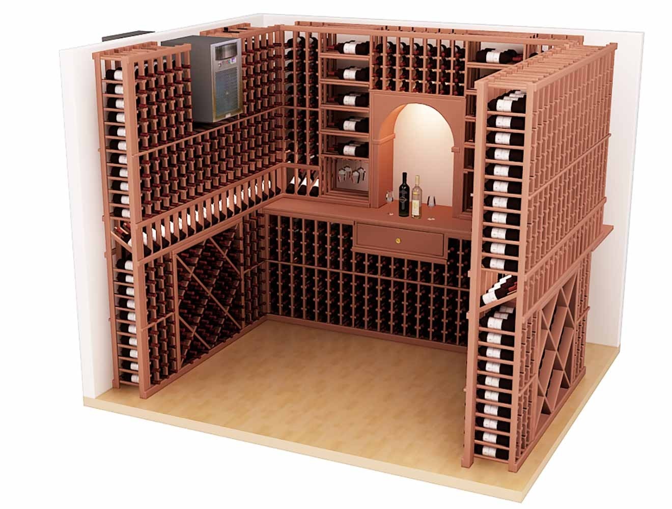 Vinotemp Wine-Mate Self Contained Customizable Wine Cellar Cooling System, Adjustable Fan Speed, 2000 cu ft cooling space