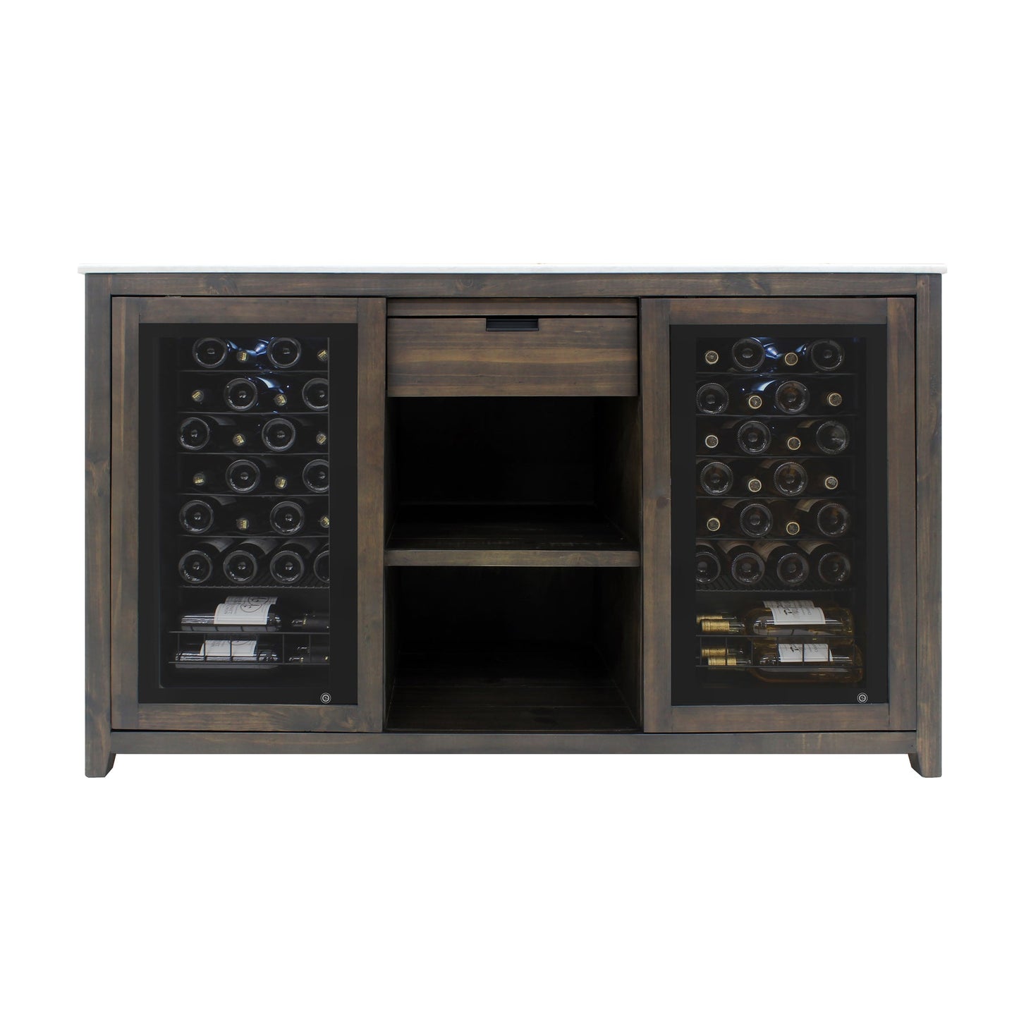 Vinotemp Wine Credenza with White Marble Tabletop