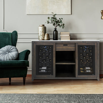 Vinotemp Wine Credenza with White Marble Tabletop