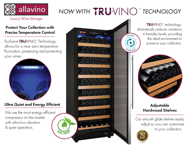 Allavino 24" Wide Vite II 99 Bottle Single Zone Wine Refrigerator