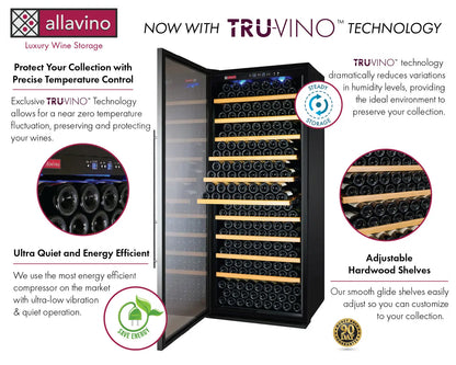 Allavino Vite II 610 Bottle Dual Zone Tall Side-by-Side Wine Refrigerators with Stainless Frame Glass Doors