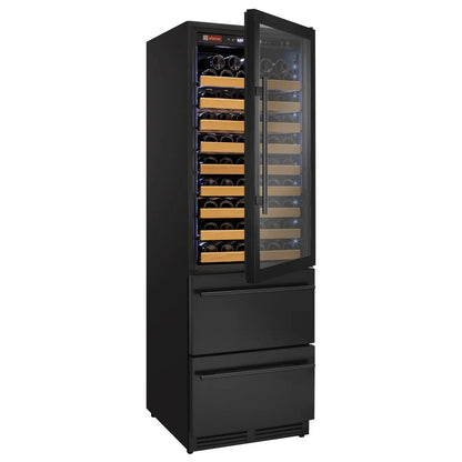 NEW**Allavino 108 Bottle Black Wine Refrigerator with Two Refrigerated Drawers